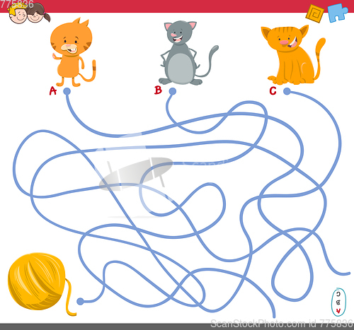 Image of maze game with kitten characters