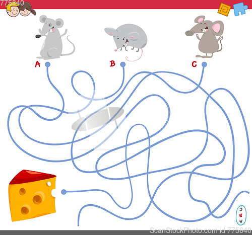 Image of maze game with mouse characters