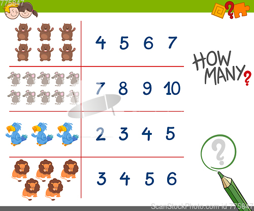 Image of counting game with animals