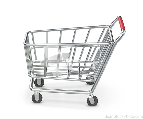 Image of Empty metal shopping cart