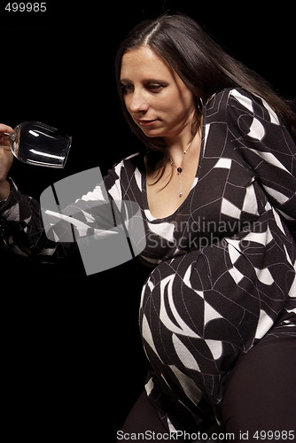 Image of woman with glass
