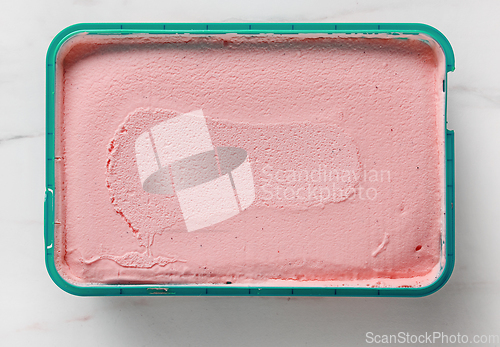 Image of box of pink ice cream