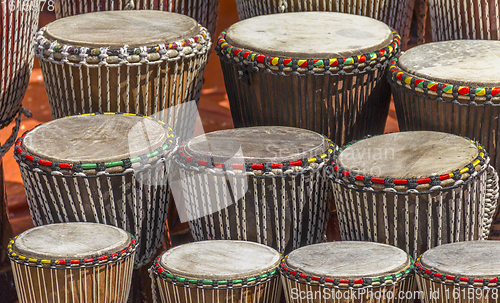 Image of lots of african drums