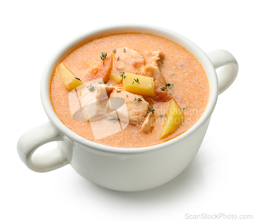 Image of salmon and tomato soup