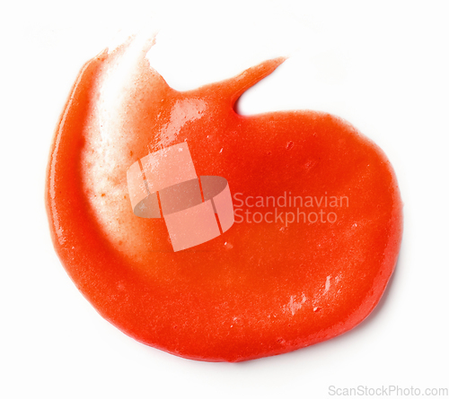 Image of tomato puree on white background