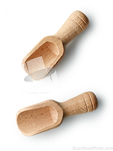 Image of two empty wooden scoops