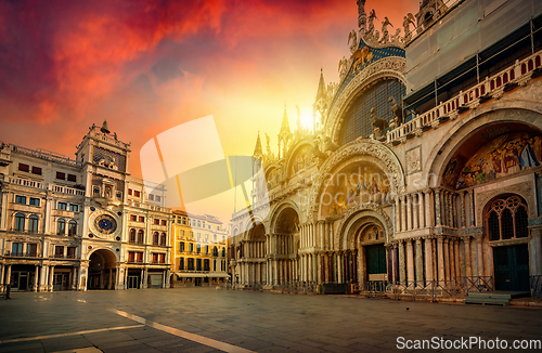 Image of Church and Zodiac clock on San Marco