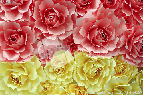 Image of roses made from colored paper