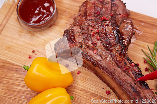 Image of The Barbecue Tomahawk Steak on Cutting Board