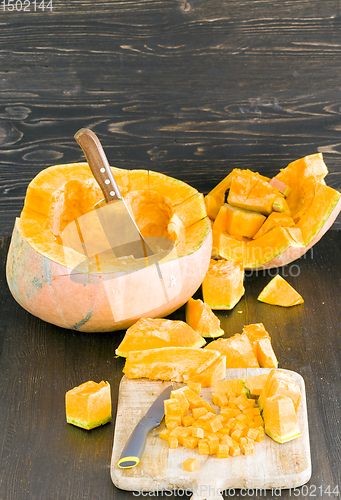 Image of cooking orange ripe pumpkin