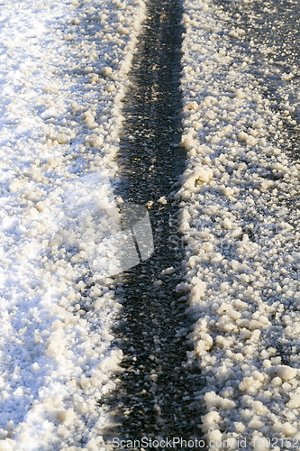 Image of track on a winter road