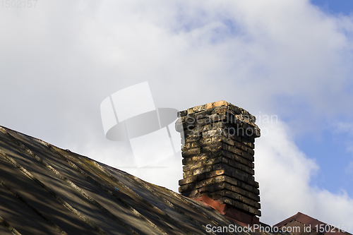 Image of part of the brick chimney