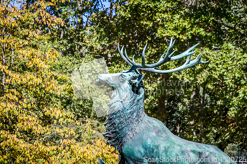 Image of Deer statue in Luxembourg Gardens, Paris, France