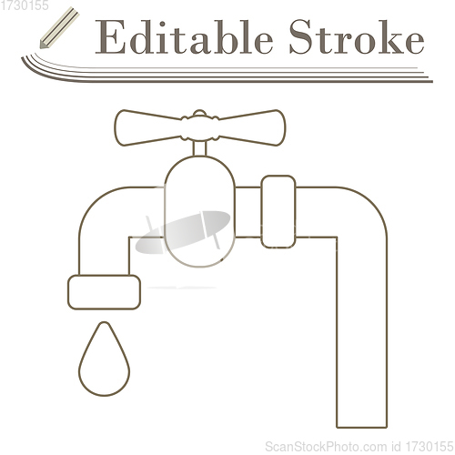 Image of Flat Design Pipe With Valve Icon