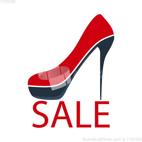 Image of High Heel Shoe On Sale Sign Icon