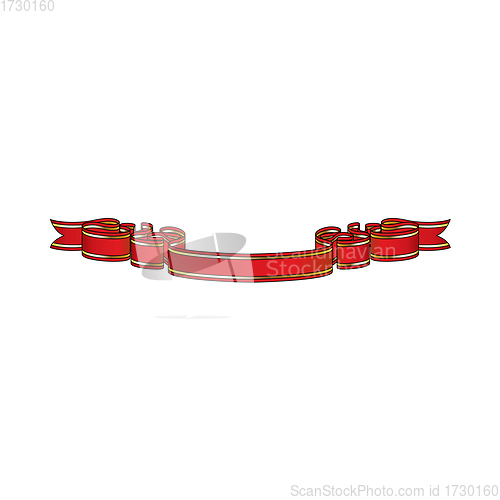 Image of Red Ribbon With Golden Stripes