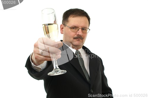 Image of Business men with champagne.