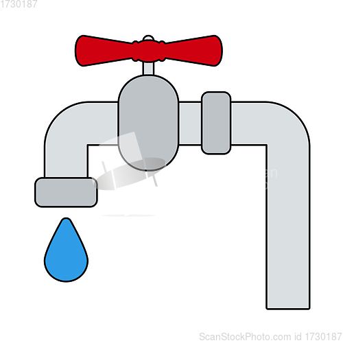 Image of Flat Design Pipe With Valve Icon