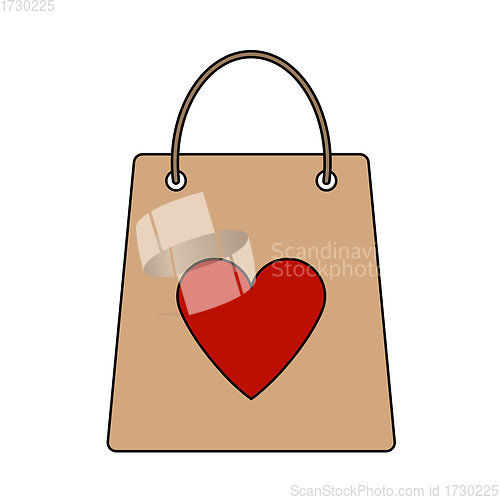 Image of Shopping Bag With Heart Icon