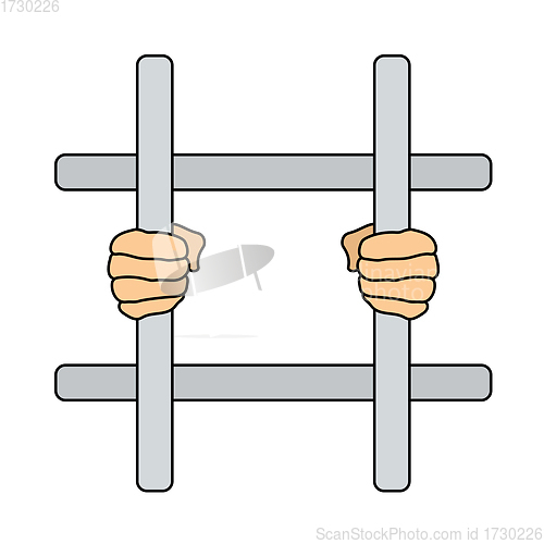 Image of Hands Holding Prison Bars Icon