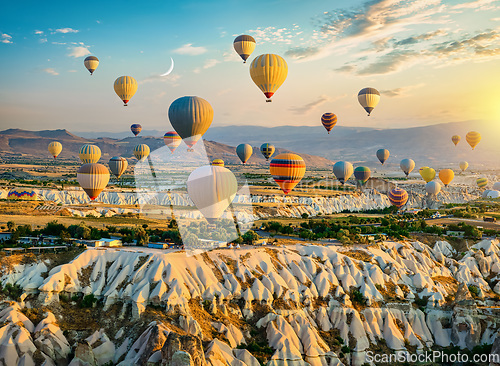 Image of Air balloons flying over Cappadocia