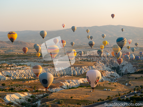 Image of Air balloons over plateau