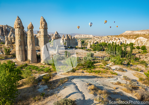 Image of Air balloons over valley of love