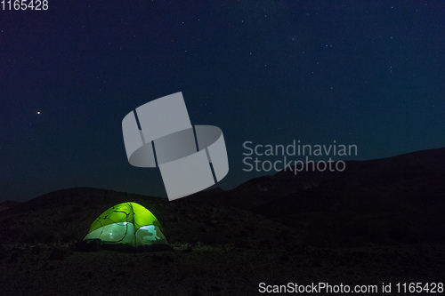 Image of Camping in desert in Israel desert