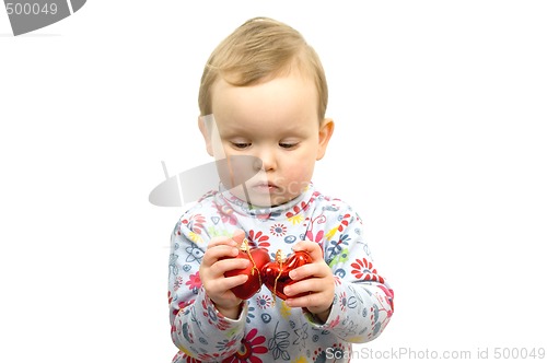 Image of Baby and red hearts