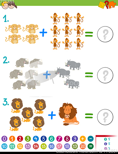 Image of addition maths activity for kids