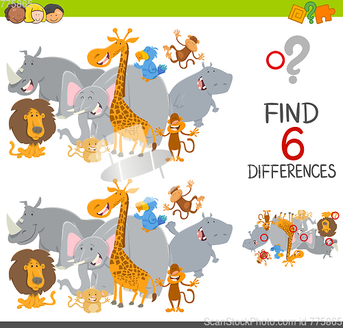 Image of finding differences game for kids