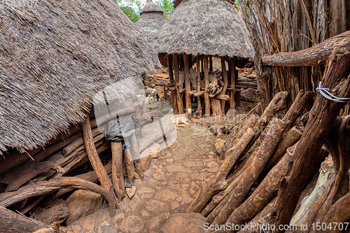 Image of fantastic walled village tribes Konso, Ethiopia