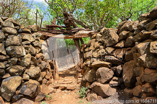 Image of fantastic walled village tribes Konso, Ethiopia