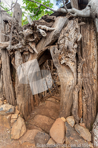 Image of fantastic walled village tribes Konso, Ethiopia