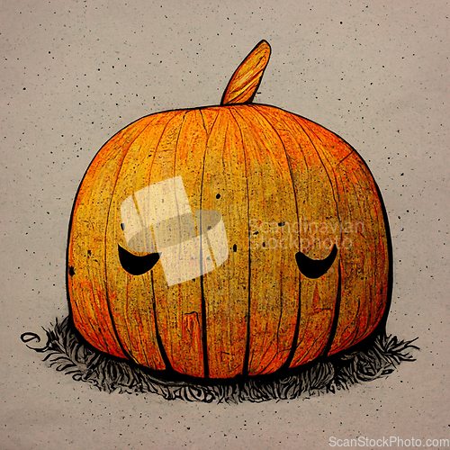 Image of Halloween pumpkin angry cartoon character concept of monsters an