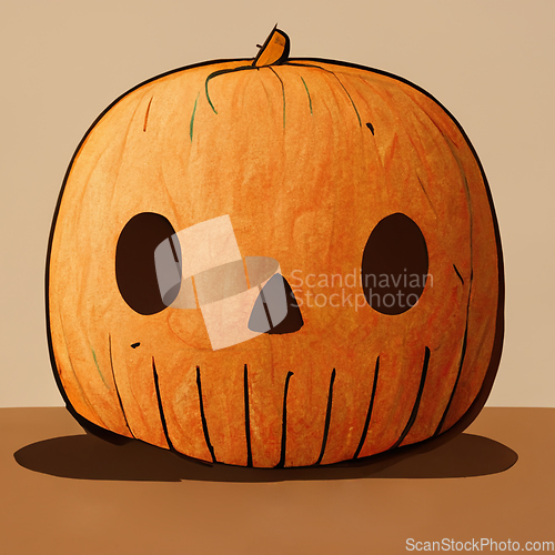 Image of Halloween pumpkin angry cartoon character concept of monsters an