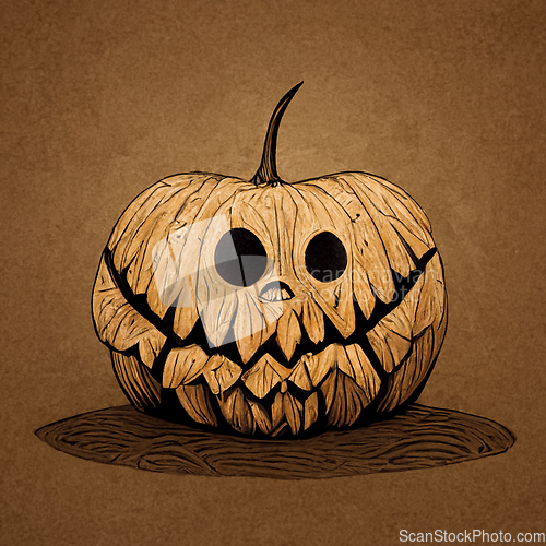 Image of Halloween pumpkin angry cartoon character concept of monsters an