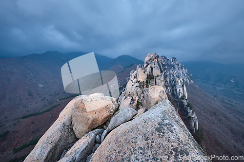 Image of View from Ulsanbawi rock peak. Seoraksan National Park, South Corea