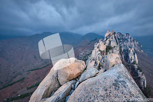 Image of View from Ulsanbawi rock peak. Seoraksan National Park, South Corea