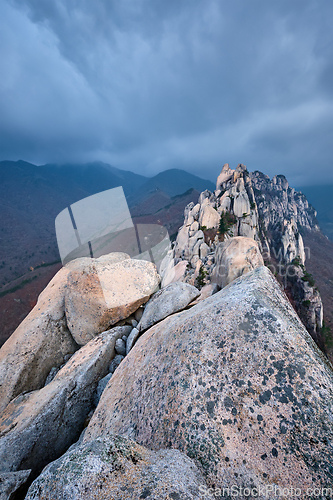 Image of View from Ulsanbawi rock peak. Seoraksan National Park, South Corea