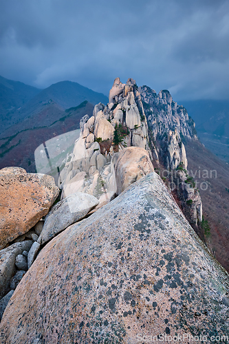 Image of View from Ulsanbawi rock peak. Seoraksan National Park, South Corea