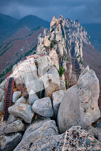 Image of View from Ulsanbawi rock peak. Seoraksan National Park, South Corea