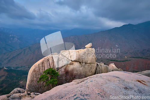 Image of View from Ulsanbawi rock peak. Seoraksan National Park, South Corea