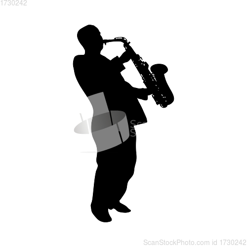 Image of Saxophonist Silhouette