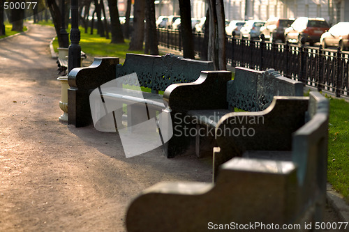 Image of Bench in the city boulevard