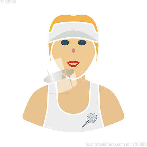 Image of Tennis Woman Athlete Head Icon