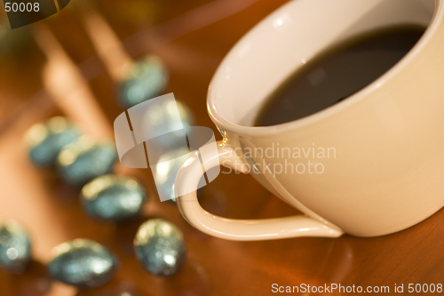 Image of cup of coffee with eggs