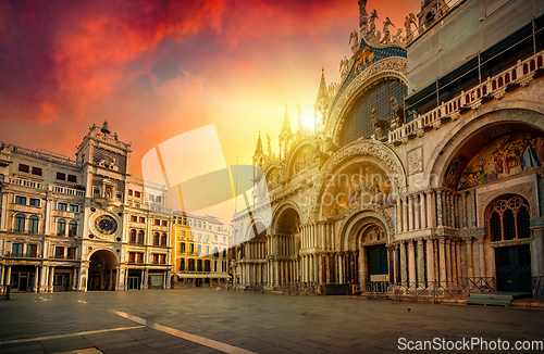 Image of Church and Zodiac clock on San Marco