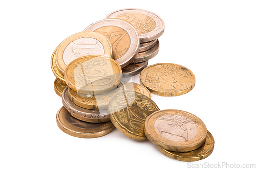 Image of Euro cent coins isolated