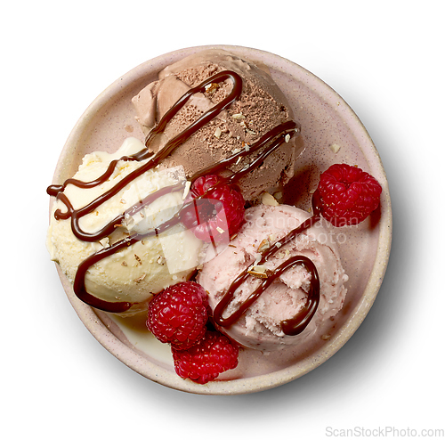 Image of plate of various ice cream balls